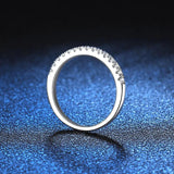 1.5MM Moissanite Half Eternity Band Ring S925 Silver Wedding Jewelry Gift