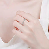 1.5MM Moissanite Half Eternity Band Ring S925 Silver Wedding Jewelry Gift