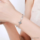 Sterling Silver Four Leaf Clover Moissanite Bracelet