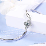 Sterling Silver Four Leaf Clover Moissanite Bracelet
