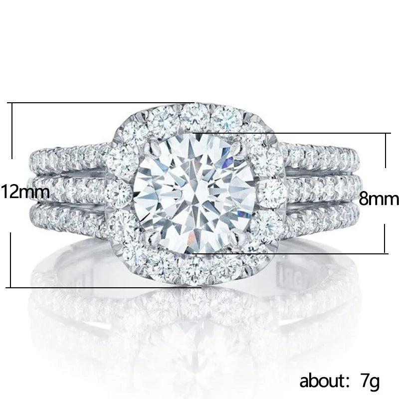 925 Silver Moissanite Ring for Women