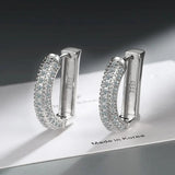 Andara Sterling Silver Moissanite Letter D Hoop Earring Sparkling Lab Diamond