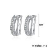 Andara Sterling Silver Moissanite Letter D Hoop Earring Sparkling Lab Diamond