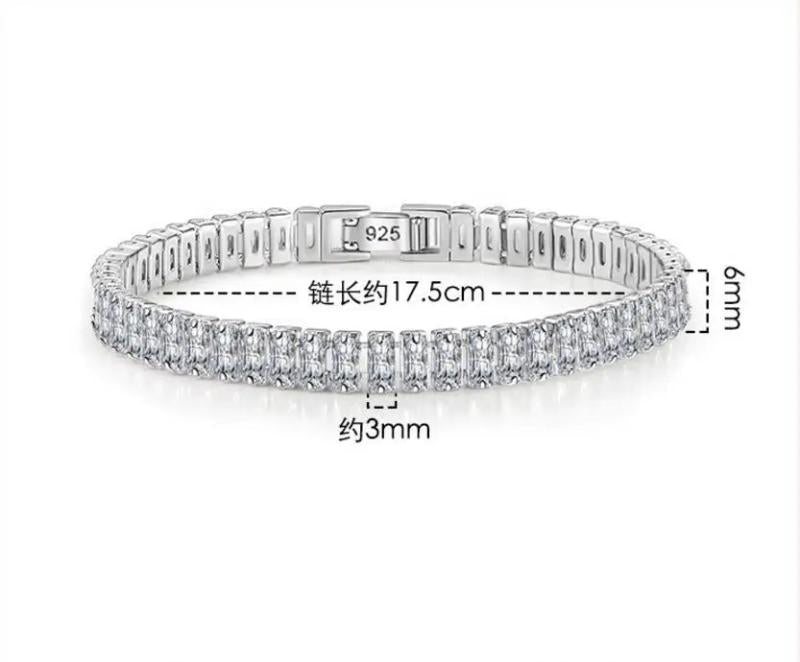 4mm Moissanite Full Diamond 925 Silver Bracelet