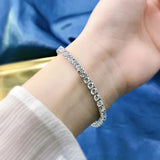 4mm Moissanite Full Diamond 925 Silver Bracelet