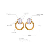 Green CZ Round Steel Moissanite Stud Earrings Tarnish-Free Charm CZ Jewelry
