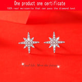D Moissanite Stud Earrings 925 Sterling Silver Jewelry Hot Sell