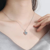 Heart 1ct Moissanite Diamond Pendant Necklace S925 Silver Spark