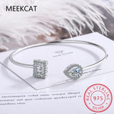 0.5ct Moissanite Diamond Radiant Cut Bangle Bracelet 925 Silver