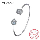 0.5ct Moissanite Diamond Radiant Cut Bangle Bracelet 925 Silver
