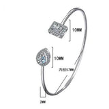 0.5ct Moissanite Diamond Radiant Cut Bangle Bracelet 925 Silver