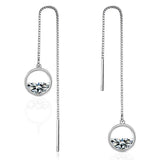 Moissanite Drop Earrings Silver Bridal Wedding Jewelry