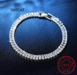 925 Silver 17.5CM Moissanite Diamond Tennis Bracelet for Women Wedding