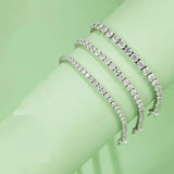 925 Silver 3EX Round Cut VVS1 D Moissanite Tennis Bracelet for Women