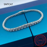 3mm Gradient Moissanite Diamond Tennis Bracelet 925 Sterling Silver Bangle