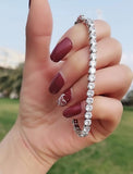 Simulated Diamond Tennis Bracelet 3-5mm Round for Women Men