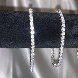 Simulated Diamond Tennis Bracelet 3-5mm Round for Women Men