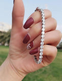 Simulated Diamond Tennis Bracelet 3-5mm Round for Women Men