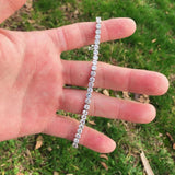 Simulated Diamond Tennis Bracelet 3-5mm Round for Women Men