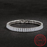 925 Silver 17.5CM Moissanite Diamond Tennis Bracelet