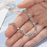 925 Silver Heart Cut Moissanite Diamond Bracelet