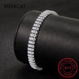 Emerald Moissanite Tennis Bracelet 925 Sterling Silver Plated 18k