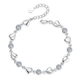 925 Silver Heart Cut Moissanite Tennis Bracelet