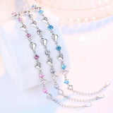925 Silver Heart Cut Moissanite Tennis Bracelet