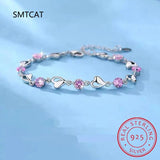 925 Silver Heart Cut Moissanite Tennis Bracelet
