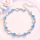 925 Silver Heart Cut Moissanite Tennis Bracelet
