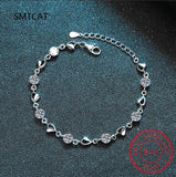 925 Silver Heart Cut Moissanite Tennis Bracelet