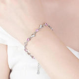 925 Silver Heart Cut Moissanite Tennis Bracelet