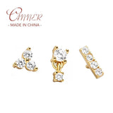 925 Silver Mini Piercing Earring for Women Zircon Stud Earring