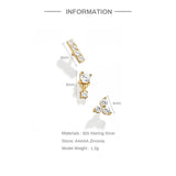 925 Silver Mini Piercing Earring for Women Zircon Stud Earring