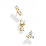 925 Silver Mini Piercing Earring for Women Zircon Stud Earring