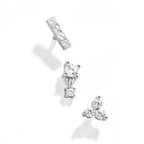 925 Silver Mini Piercing Earring for Women Zircon Stud Earring