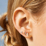 925 Silver Mini Piercing Earring for Women Zircon Stud Earring