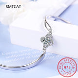 1Ct Moissanite 4 Leaf Clover Bracelet 925 Silver Charms For Women
