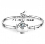 1Ct Moissanite 4 Leaf Clover Bracelet 925 Silver Charms For Women