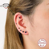 6Pcs Zircon Piercing Stud Earrings 925 Silver Women Fine Jewelry
