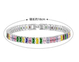 Multicolor Moissanite Tennis Bracelets 925 Sterling Silver D VVS1 Lab Diamond