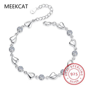 0.5CT 7 Moissanite Love Bracelet S925 Sterling Silver Jewelry Wedding Party Woma