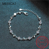 0.5CT 7 Moissanite Love Bracelet S925 Sterling Silver Jewelry Wedding Party Woma