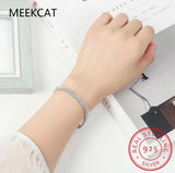 925 Sterling Silver Moissanite Gemstone Bangle Charm Bracelet