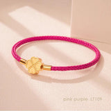 Women's Four-Leaf Clover Braided Steel Bracelet in 10 Colors