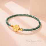 Women's Four-Leaf Clover Braided Steel Bracelet in 10 Colors
