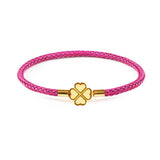 Women's Four-Leaf Clover Braided Steel Bracelet in 10 Colors