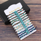 12pcs Stone Tortoise Charms Yoga Bracelet Set Adjustable Cord