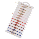 12pcs Fatima Hand Charm Bracelet Set for Women Couples Girl Seed Bead Jewelry