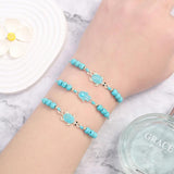 Green Stone Turtle Charm Bracelet Women Hand Anklet Jewelry